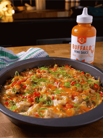 Buffalo Chicken Tortilla Pizza